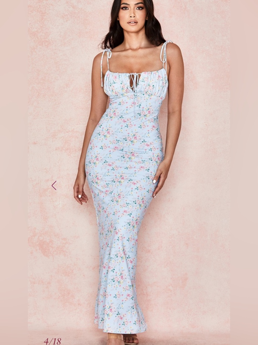 House of CB RAPHAEL Pale Blue Floral Summer Maxi Dress - Picture 3 of 10